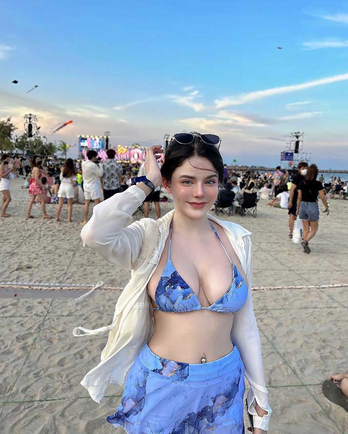 วาร์ป น้องจัสมิน สาวสวยตาคมหน้าฝรั่ง น่ารักสดใสขาวอมชมพู 8